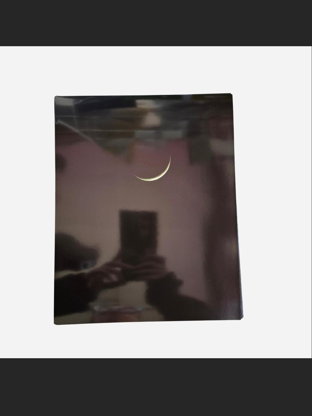 Gold Crescent Moon Wall Art on Black Panel – Minimal Moon Print